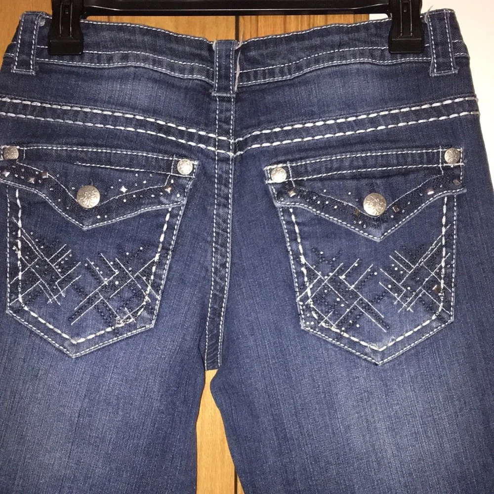 *** HOST PICK ** Paisley Sky dark blue denim jeans slim adult/junior girl size 8 - Picture 2 of 8